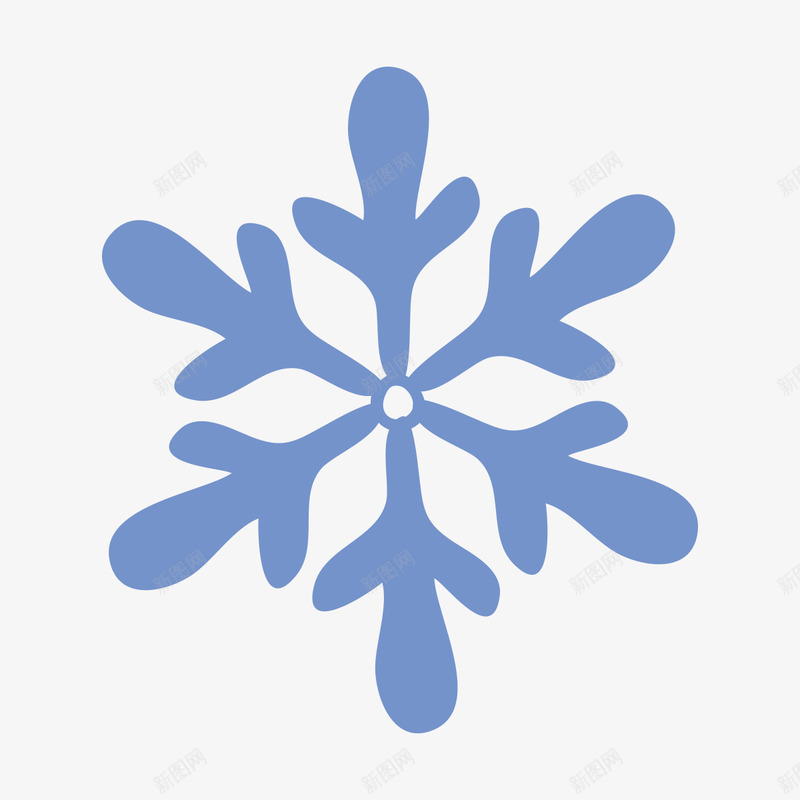 蓝色雪花图标png_新图网 https://ixintu.com 卡通 图标 抠图材料 插画 蓝色雪花 装饰图案 雪花