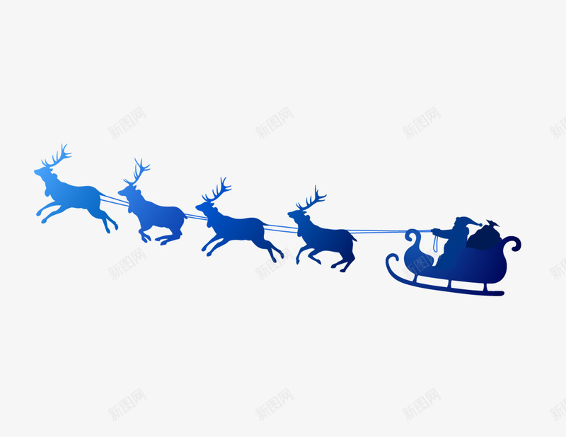 圣诞元素png免抠素材_新图网 https://ixintu.com 圣诞 拉车 雪地车 雪橇