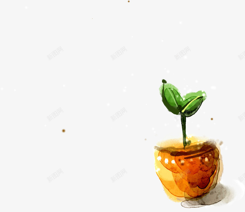绿色盆栽植物手绘png免抠素材_新图网 https://ixintu.com 植物 盆栽 绿色