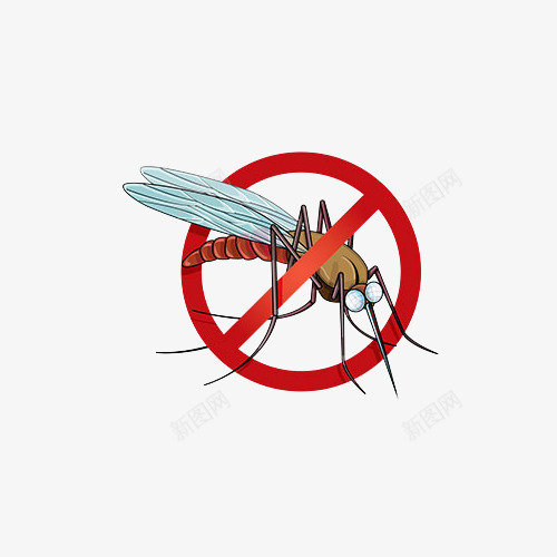 卡通禁止蚊子传染病毒插画图标png_新图网 https://ixintu.com 传染 健康 卡通 图标 插画 疾病 病毒 禁止蚊子 蚊子