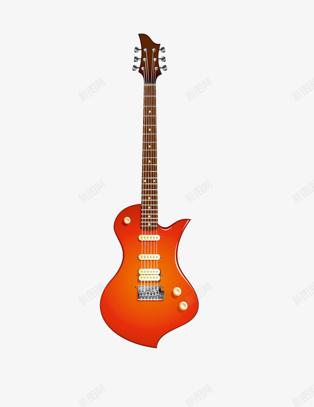 红色电吉他png免抠素材_新图网 https://ixintu.com 吉他 电吉他 红色