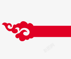 红色花纹保温杯红色丝带彩带中国风花纹高清图片