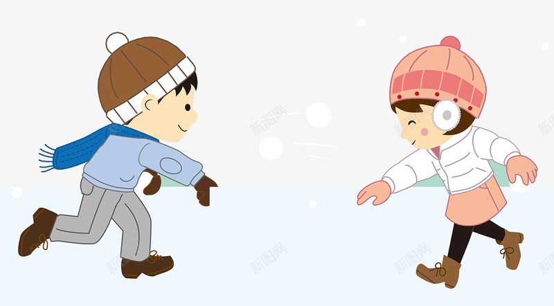 打雪仗玩耍png免抠素材_新图网 https://ixintu.com 小孩子 打雪仗 扔东西 玩耍