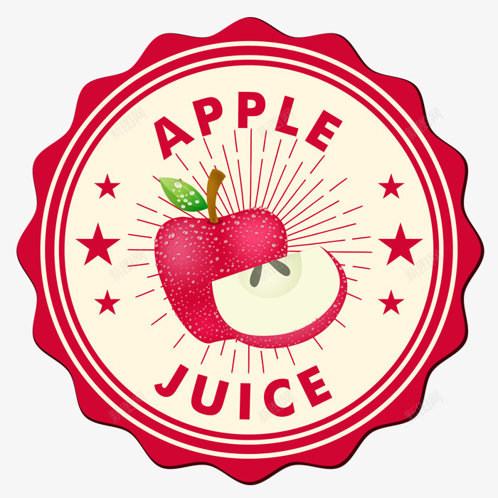 手绘卡通苹果汁图标png_新图网 https://ixintu.com 卡通 图标 手绘 红色 苹果汁