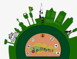 绿色圆圈城市素材