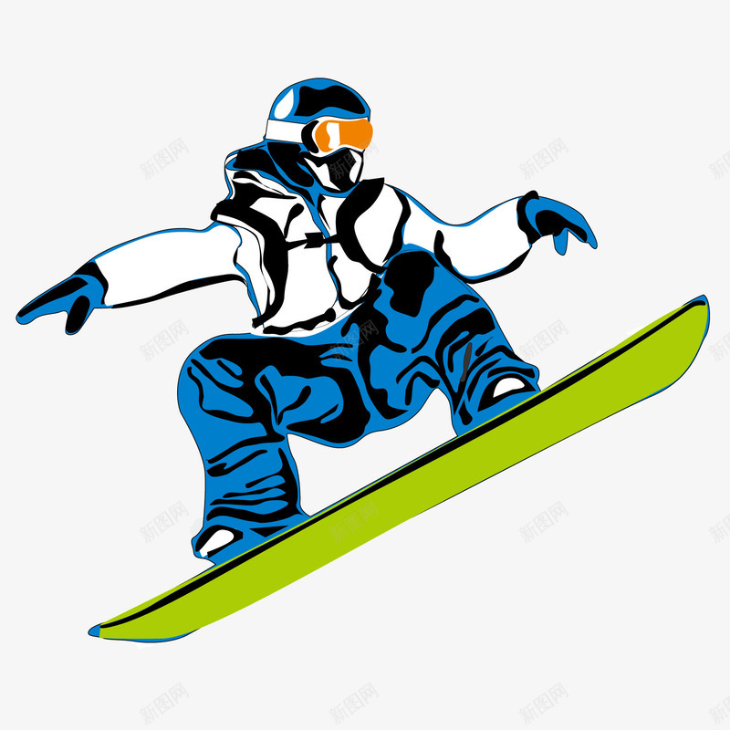 跳跃滑雪男孩矢量图ai免抠素材_新图网 https://ixintu.com 滑雪 男孩 跳跃 矢量图