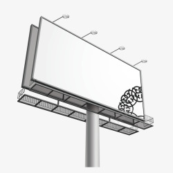 灰色线条空白广告牌矢量图素材
