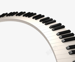 波浪钢琴弯曲的钢琴键盘高清图片