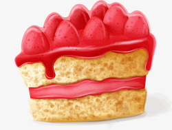 草莓蛋糕切块卡通草莓蛋糕块高清图片