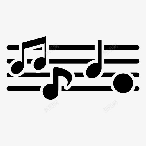 音乐五线谱图标png_新图网 https://ixintu.com music 音乐 音符