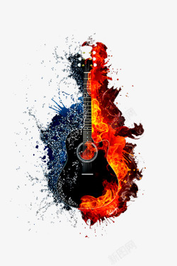 燃烧的吉他素材