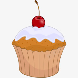 食物蛋糕冰与樱桃openic图标图标