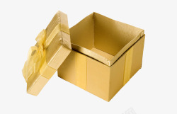 金色空贝壳金色礼物盒高清图片