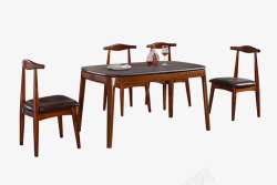 深木色餐桌椅素材