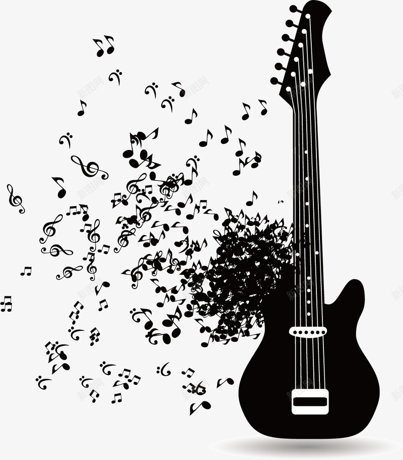 卡通吉他音乐图标png_新图网 https://ixintu.com 卡通乐器 卡通吉他 吉他 音乐主题 音乐室 音乐室标识免抠png 飞舞
