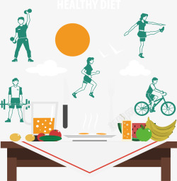 合理饮食习惯健康生活合理饮食矢量图高清图片