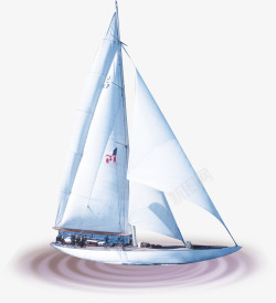 创意合成海上的白色帆船素材