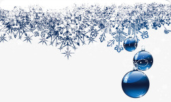 蓝色雪花圣诞装饰素材