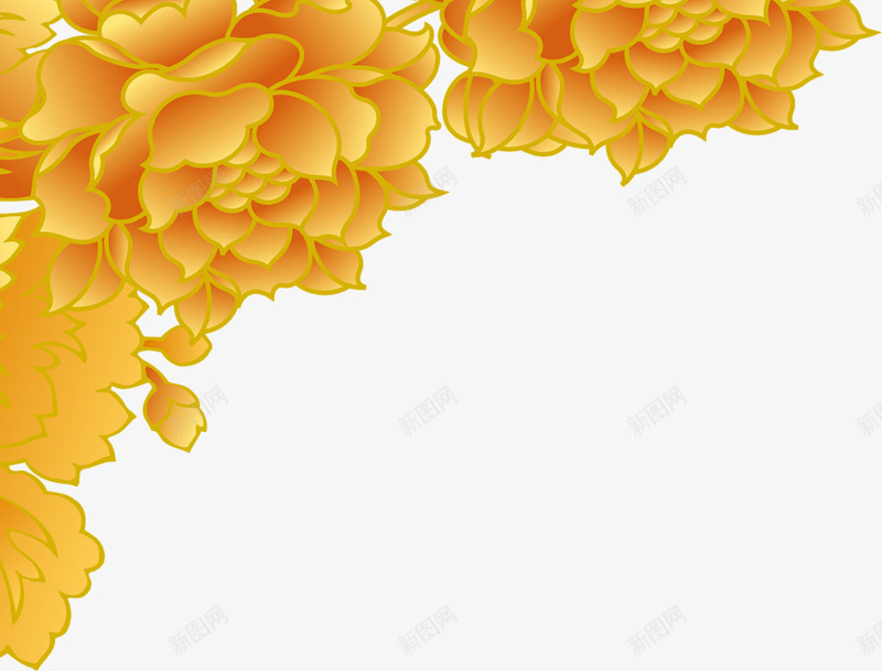 黄色奢华卡通花朵png免抠素材_新图网 https://ixintu.com 卡通 奢华 花朵 黄色