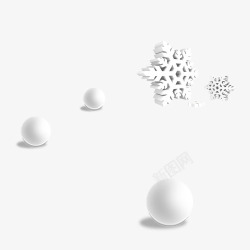 冬季雪花片雪花雪球高清图片