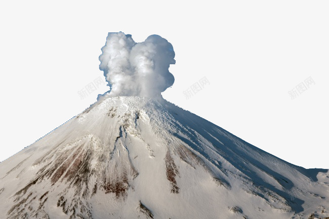 雪顶火山png免抠素材_新图网 https://ixintu.com 火山 烟雾 雪顶