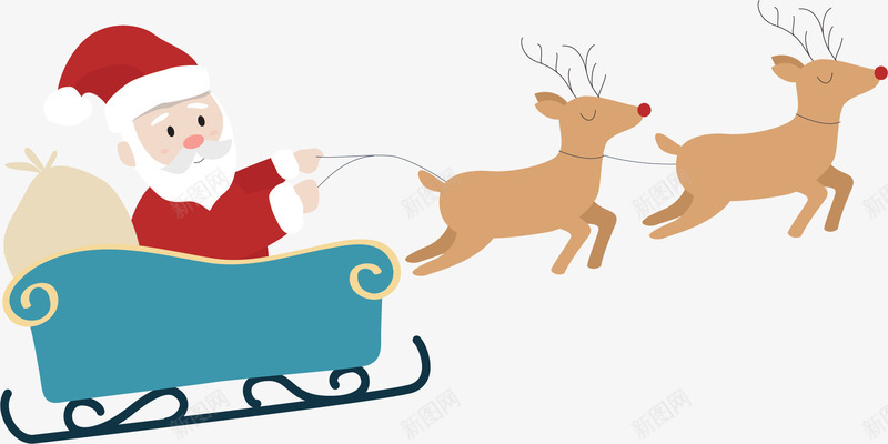 圣诞老人驯鹿雪橇车矢量图ai免抠素材_新图网 https://ixintu.com 圣诞老人 圣诞节 圣诞节快乐 矢量png 矢量图 雪橇车 驯鹿 麋鹿车