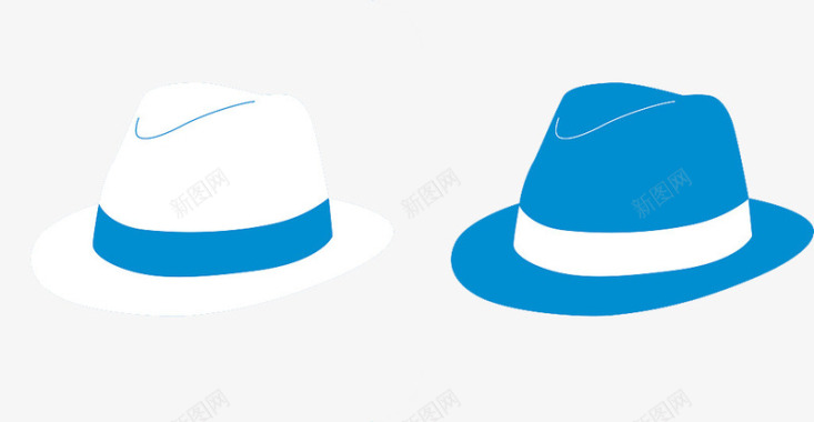 扁平蓝色礼帽图标图标