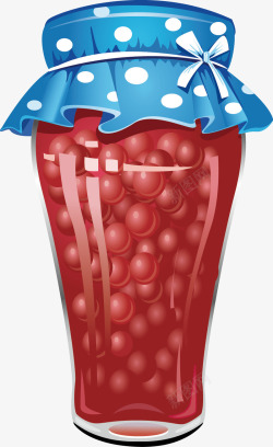 草莓蜜汁罐子装饰素材