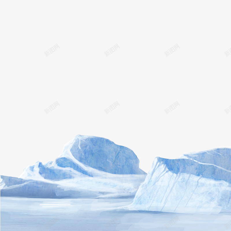 蓝色冰山风光元素png免抠素材_新图网 https://ixintu.com 冰山 几何 模型 立体 纹理 蓝色 质感 雪地 风光