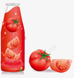 手绘番茄汁素材