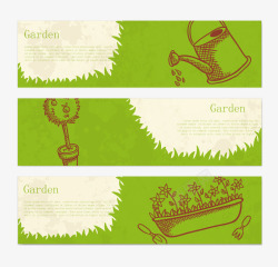 绿色花园banner矢量图素材