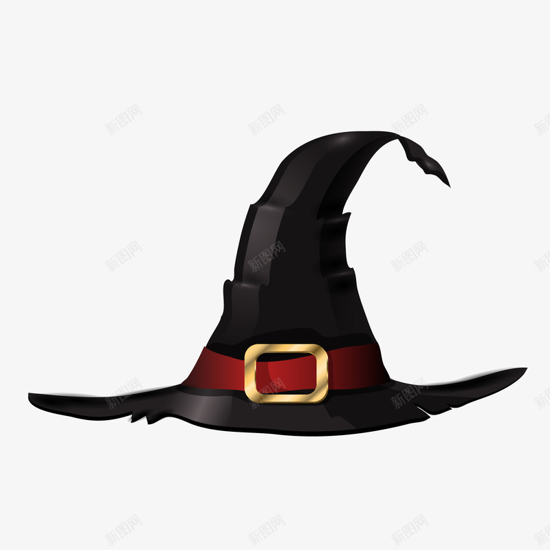 黑色的万圣节的帽子矢量图ai免抠素材_新图网 https://ixintu.com 万圣节 卡通 女巫的帽子 帽子设计 黑色 矢量图