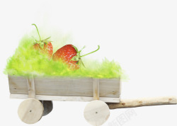 整车草莓绿草素材