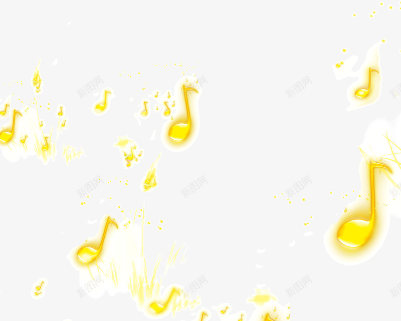 黄色WEB水晶风格音符png免抠素材_新图网 https://ixintu.com WEB 水晶风格 音符 黄色