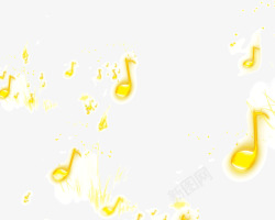黄色WEB水晶风格音符素材