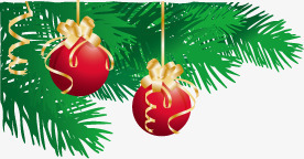 手绘圣诞节树枝丝带png免抠素材_新图网 https://ixintu.com 丝带 圣诞节 树枝