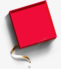 春节红色礼盒盖子素材