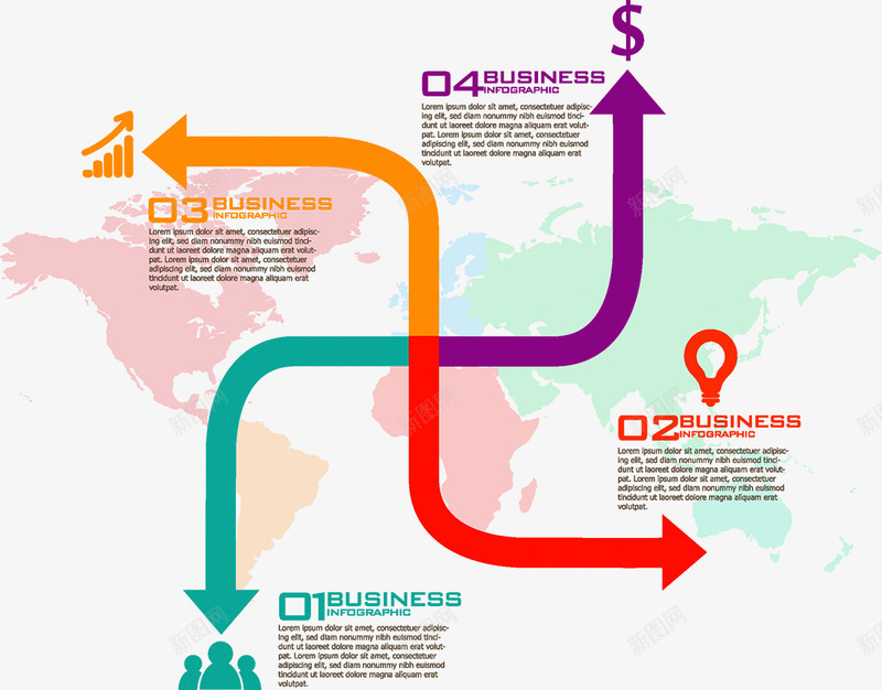 商务信息图表示意图png免抠素材_新图网 https://ixintu.com PPT 信息 商务 图表 多彩 步骤 流程 示意图 箭头 统计 说明