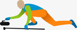 健身项目卡通冬奥会滑雪人物插画矢量图高清图片