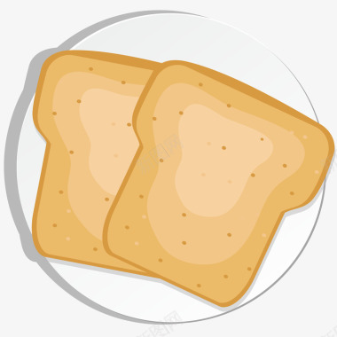 吐司面包插画矢量图图标图标