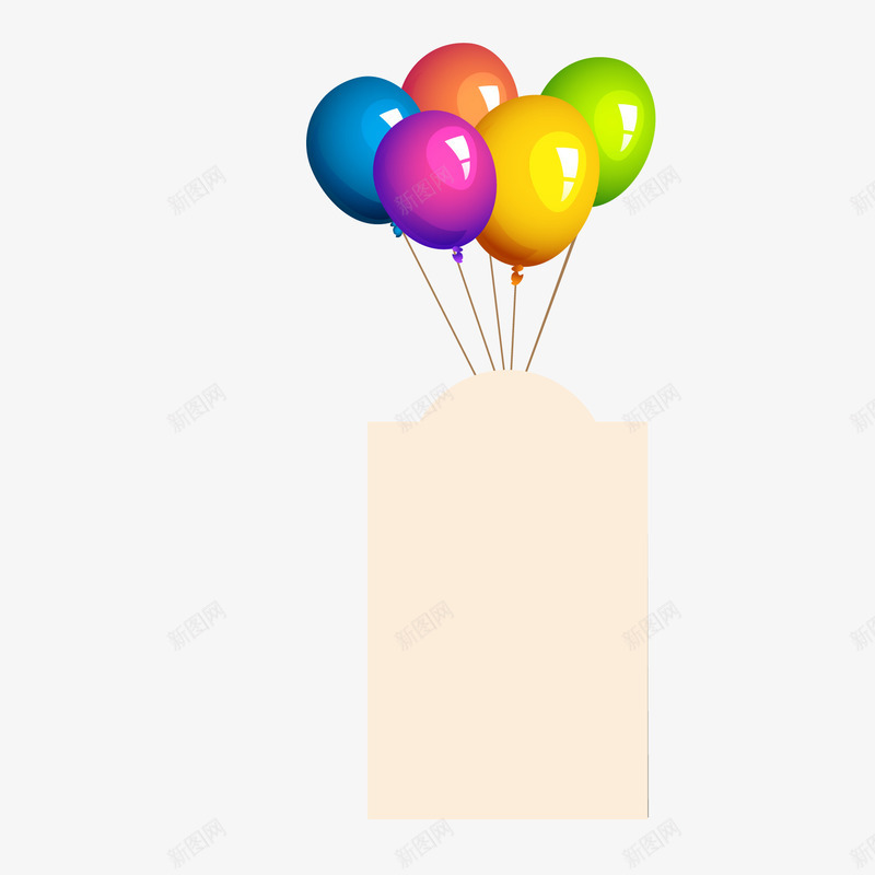气球装饰卡片矢量图ai免抠素材_新图网 https://ixintu.com 气球气球束卡片空白 矢量图