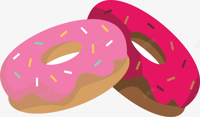 粉红色卡通甜甜圈png免抠素材_新图网 https://ixintu.com 甜品 甜品店 甜甜圈 矢量png 粉红色 面包