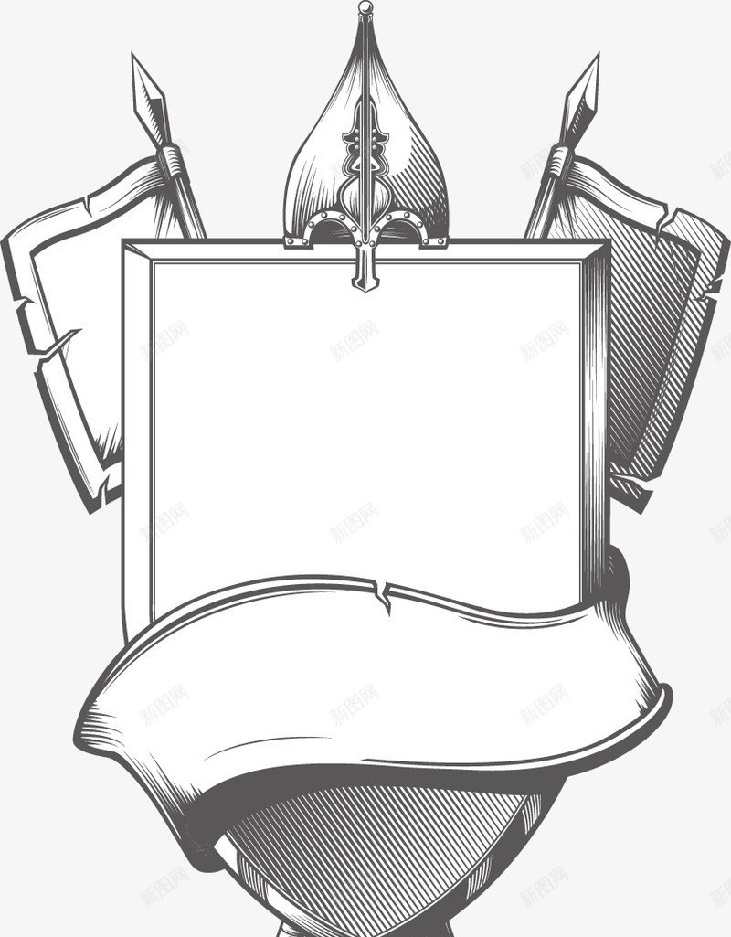 古典中世纪元素png免抠素材_新图网 https://ixintu.com 中世纪素材 古典 旗子 欧式 盾牌