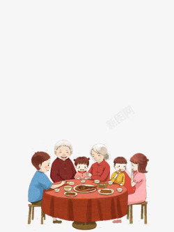 吃饭一家人团圆吃家常便饭高清图片