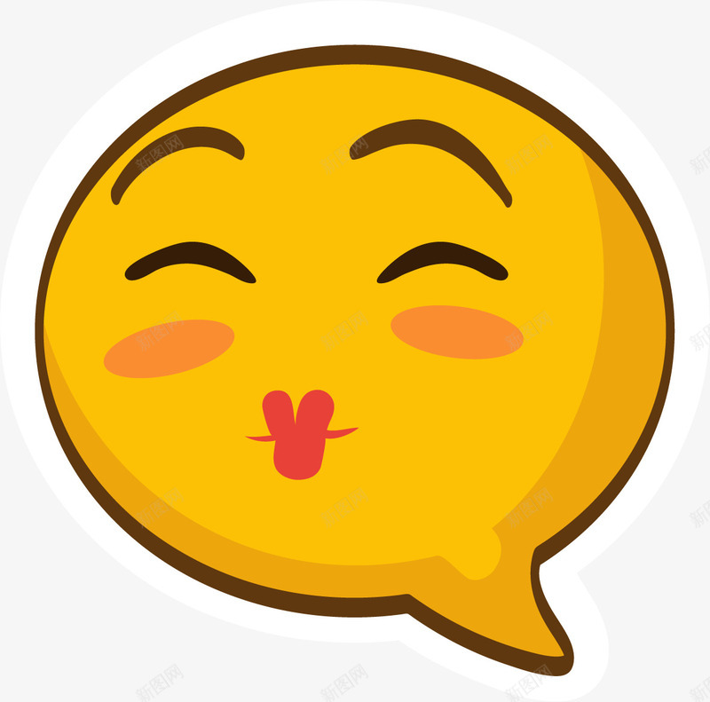 么么哒表情png免抠素材_新图网 https://ixintu.com emoji 么么哒 卡通手绘 大黄脸 大黄路 对话框 表情包