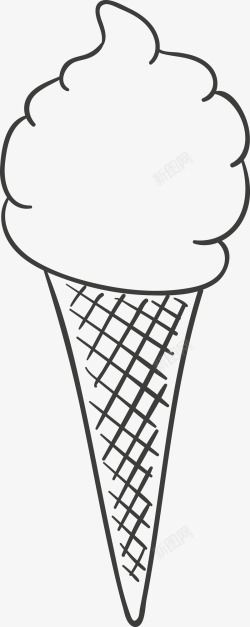 冰淇淋简笔画卡通手绘冰淇淋图标高清图片