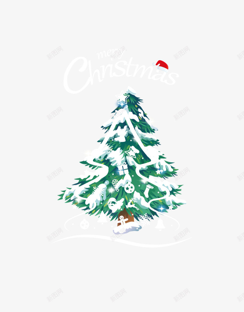 圣诞树圣诞快乐psd免抠素材_新图网 https://ixintu.com PNG免抠图下载 圣诞帽 平安夜 松树 节日 装饰