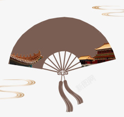 复古式橱柜新中式中国风扇子高清图片
