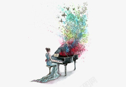 律动钢琴钢琴键盘爵士乐高清图片