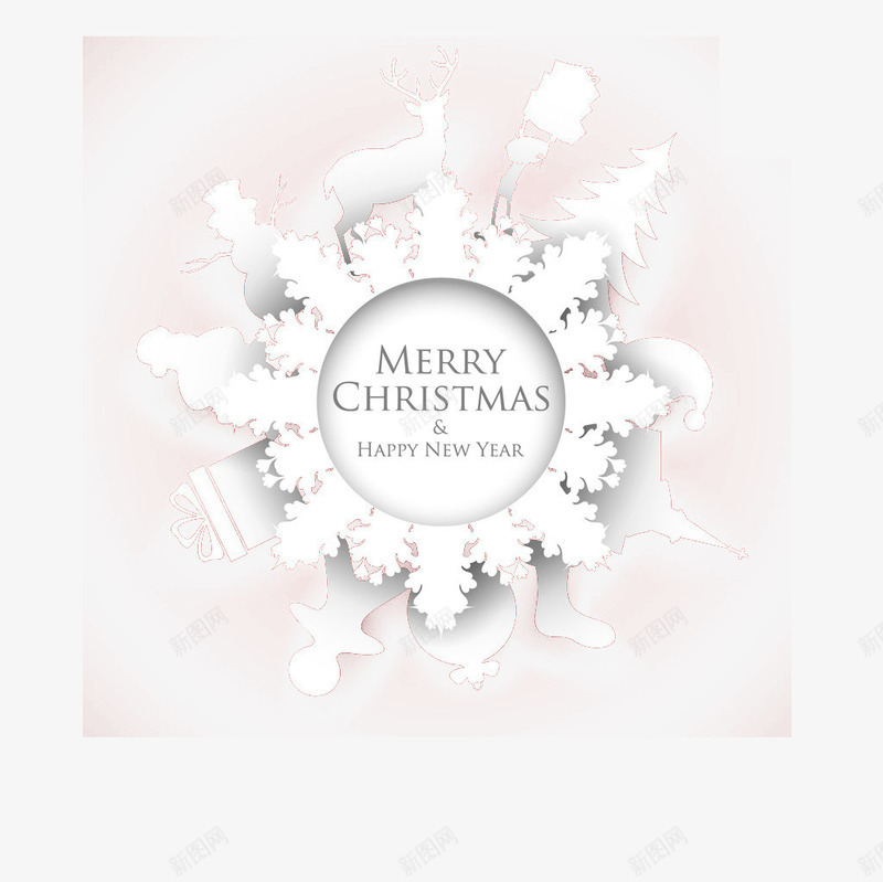 圣诞雪花png免抠素材_新图网 https://ixintu.com 圣诞快乐 浅色背景 白色 雪花花纹